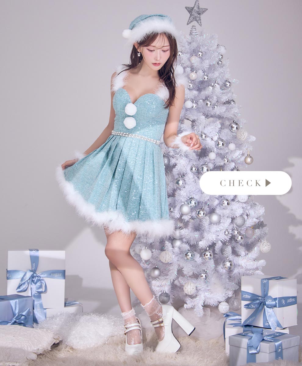 ラメツイードミニワンピースサンタ1