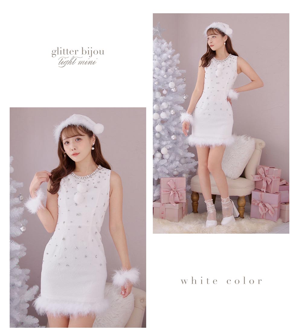 ストーンビジューノースリーブタイトサンタコスプレ2