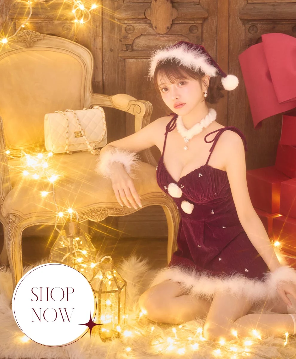 紐リボンフレアビジューサンタコスプレ1