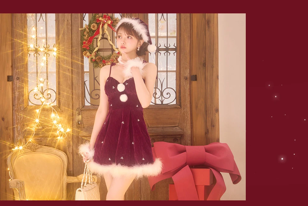 紐リボンフレアビジューサンタコスプレ2