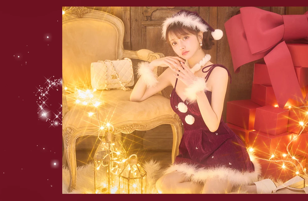 紐リボンフレアビジューサンタコスプレ3