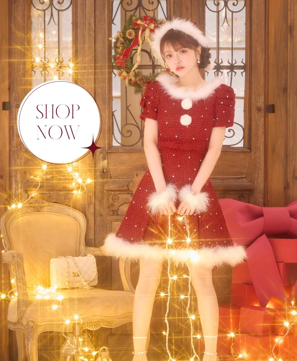 ツイードビジュープリーツスカートサンタ1