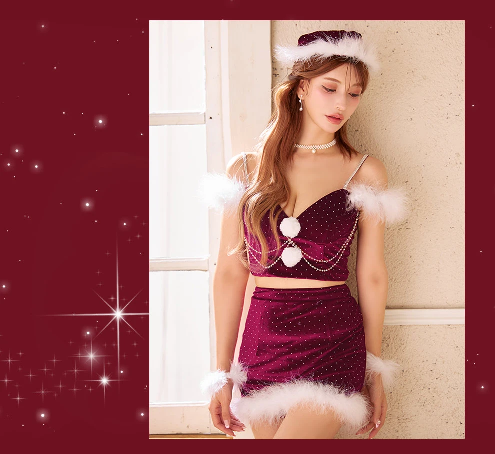 ベロアチェーンサンタコスプレ2