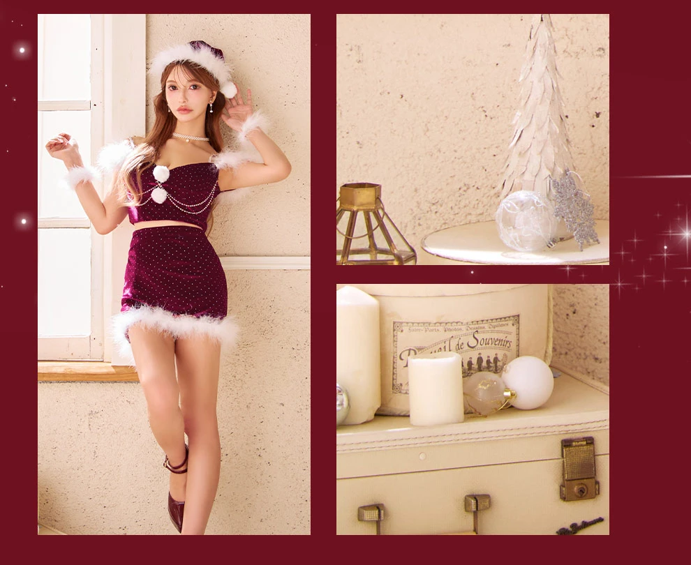 ベロアチェーンサンタコスプレ3