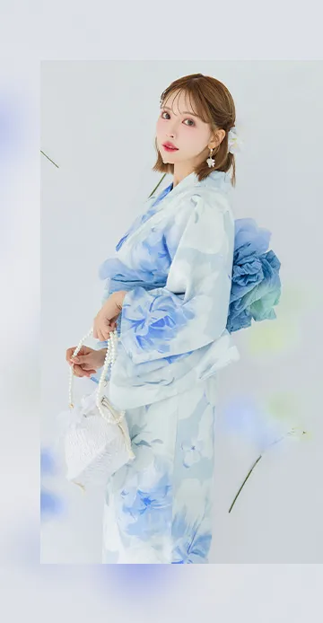 蒼華に咲く牡丹浴衣