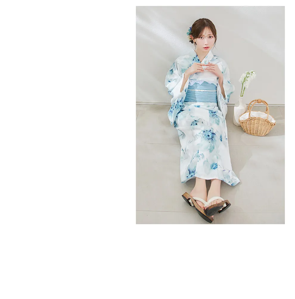 セパレート水彩フラワー浴衣5