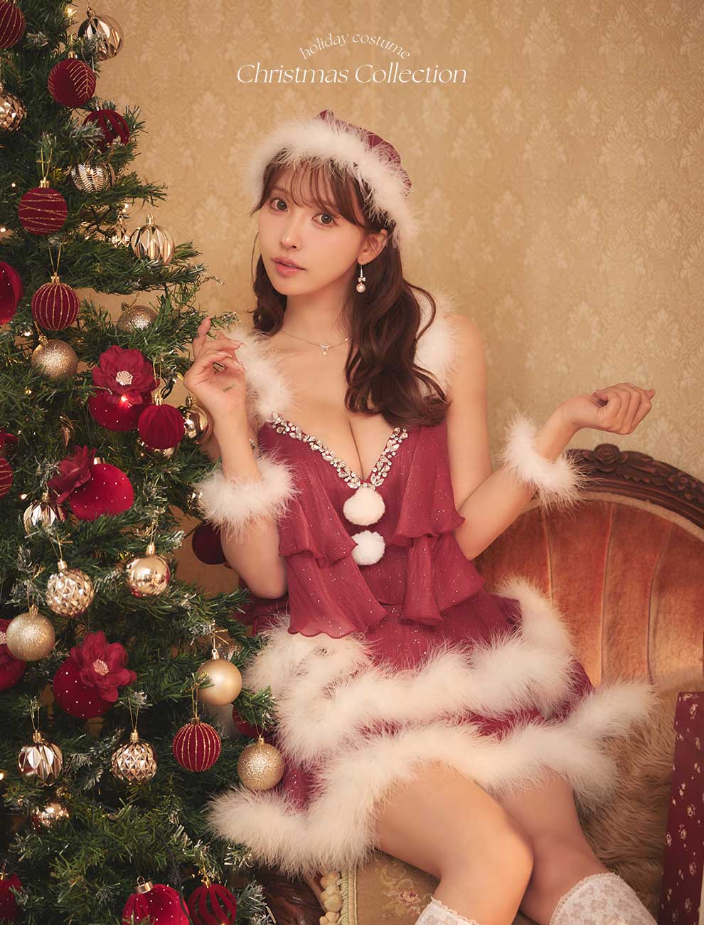 三上悠亜ちゃん着用 ビジューフリルラメサンタ1