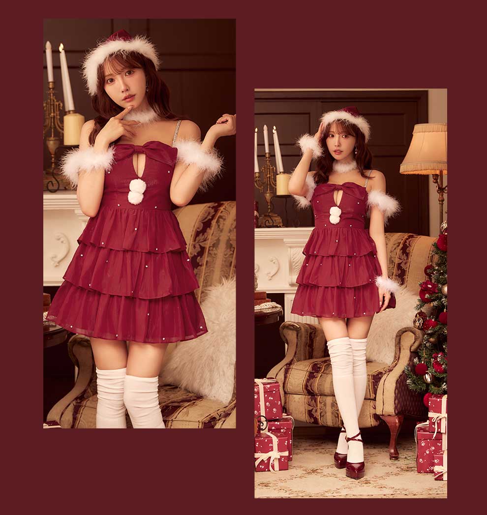 三上悠亜ちゃん着用 リボンティアードフリルリボンサンタ3