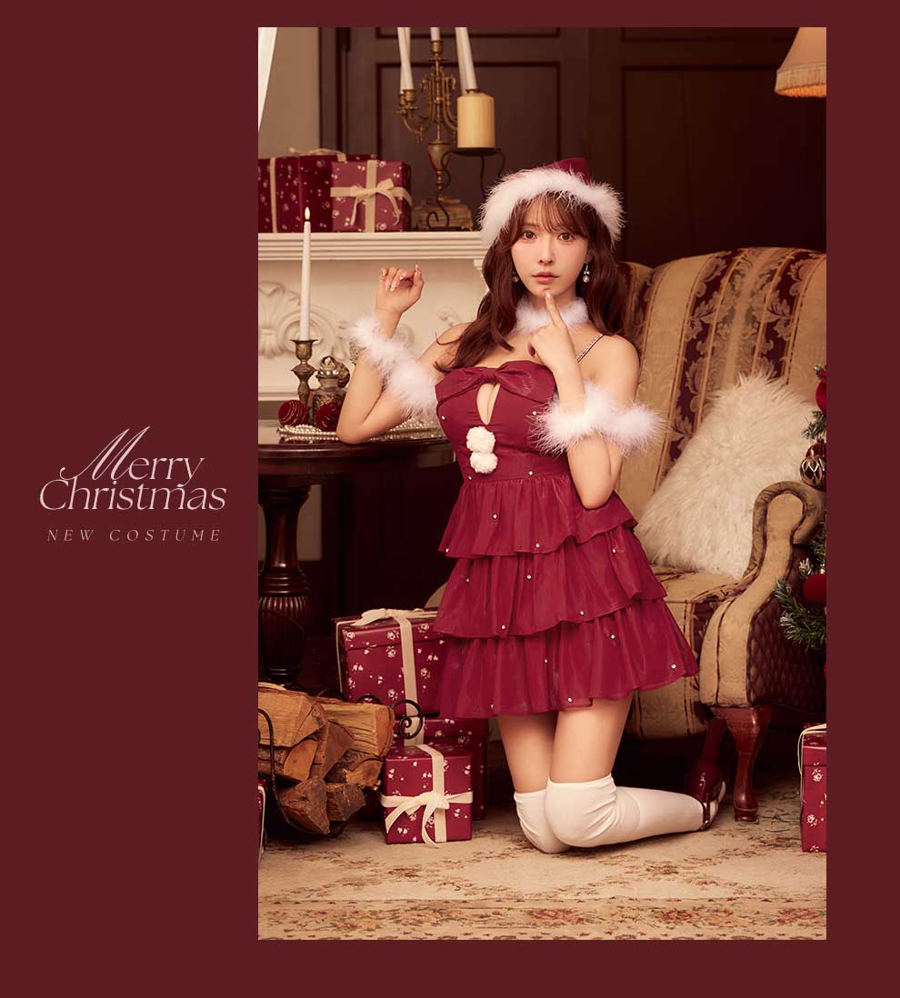 三上悠亜ちゃん着用 リボンティアードフリルリボンサンタ4