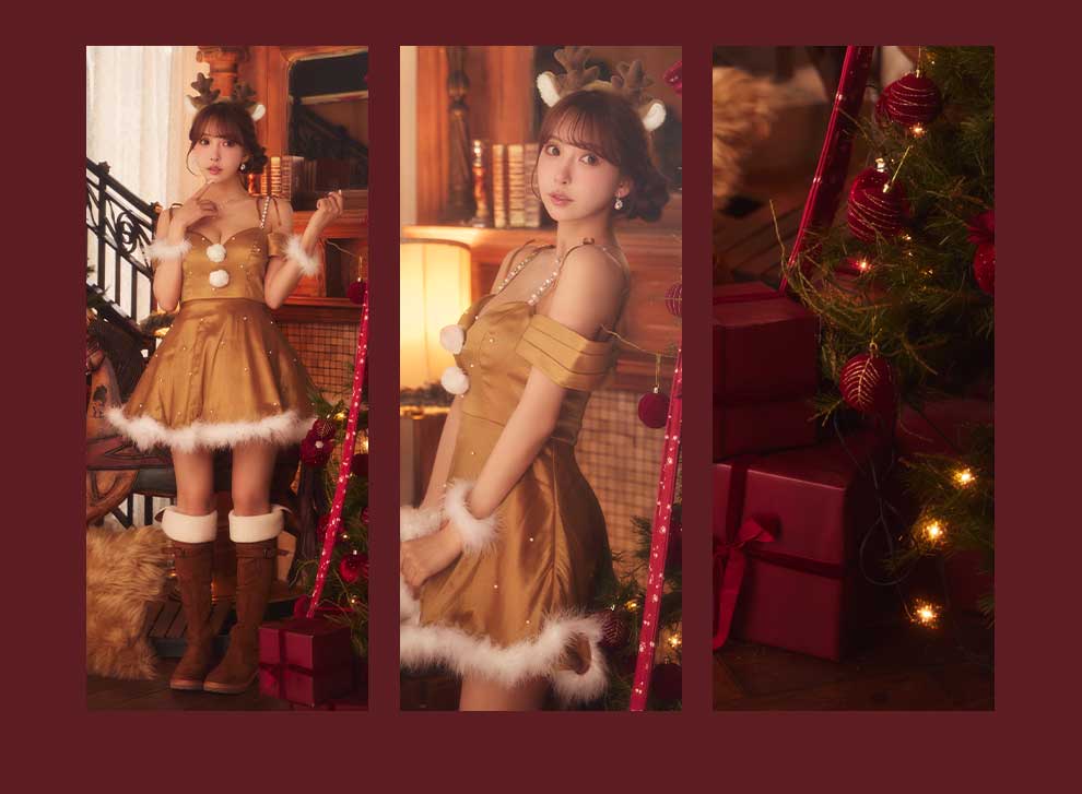 三上悠亜ちゃん着用 オーガンジーオフショルサンタ4