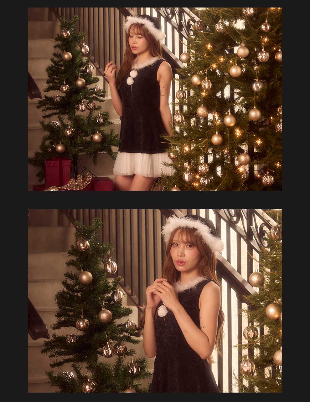 るりぴちゃん着用 フロントジップワンピースフレアサンタ 着用イメージ4