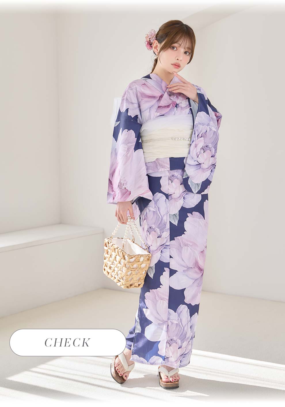 ちぃぽぽ(吉木千沙都)ちゃん着用 ネイビーピオニー浴衣3