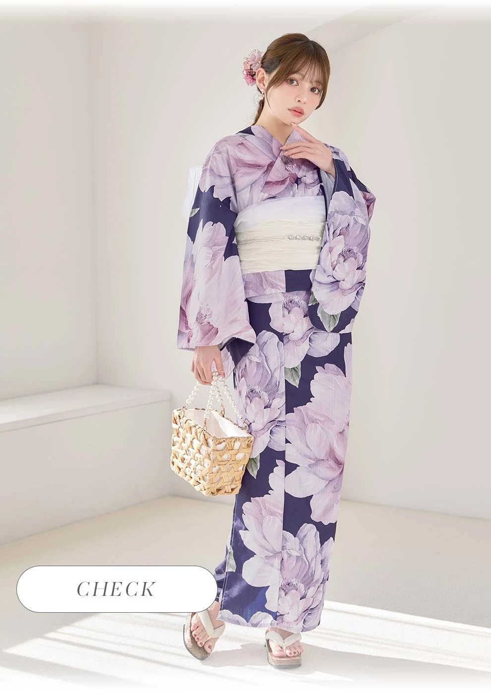 ちぃぽぽ(吉木千沙都)ちゃん着用 ネイビーピオニー浴衣3