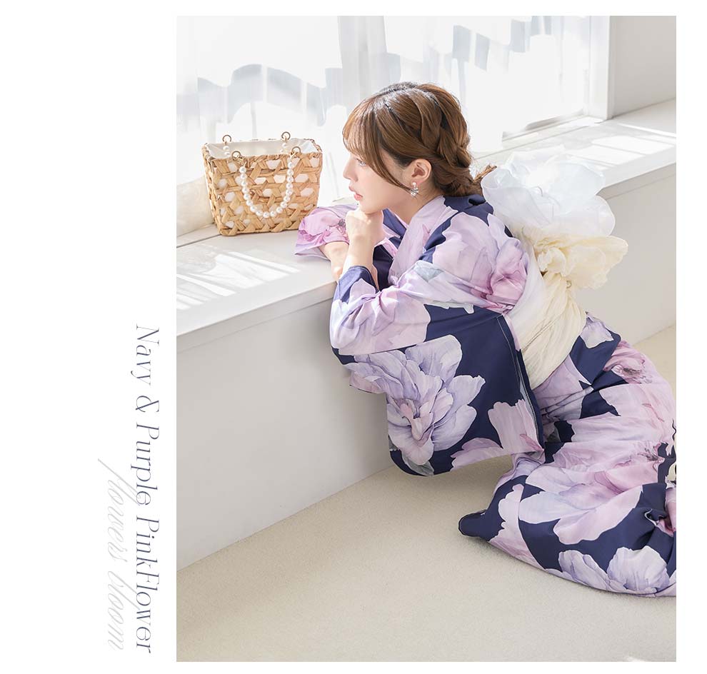 ちぃぽぽ(吉木千沙都)ちゃん着用 ネイビーピオニー浴衣4