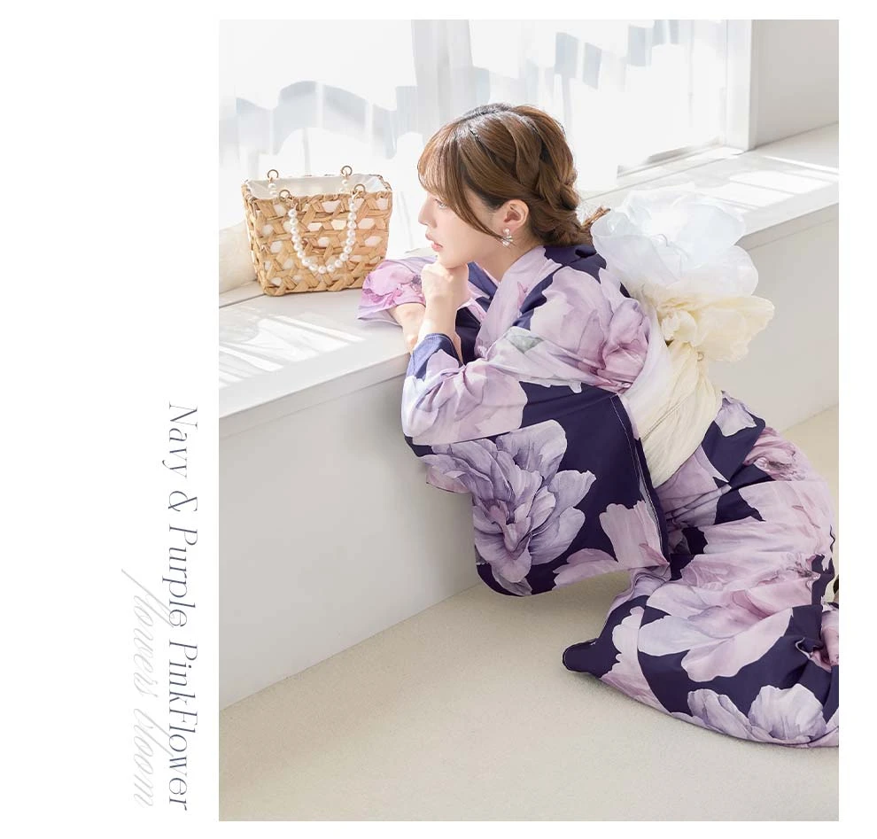 ちぃぽぽ(吉木千沙都)ちゃん着用 ネイビーピオニー浴衣4