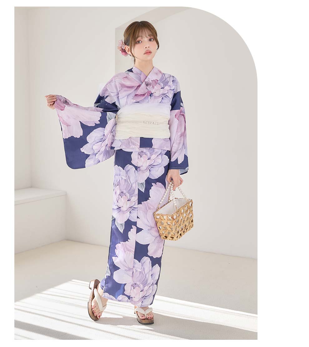 ちぃぽぽ(吉木千沙都)ちゃん着用 ネイビーピオニー浴衣5