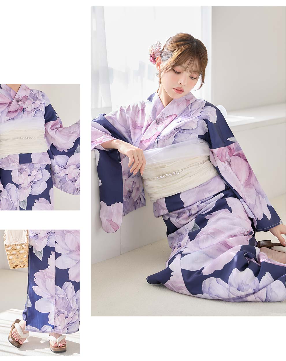 ちぃぽぽ(吉木千沙都)ちゃん着用 ネイビーピオニー浴衣6