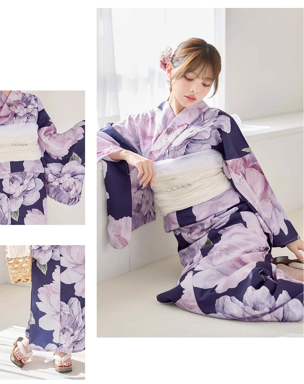 ちぃぽぽ(吉木千沙都)ちゃん着用 ネイビーピオニー浴衣6