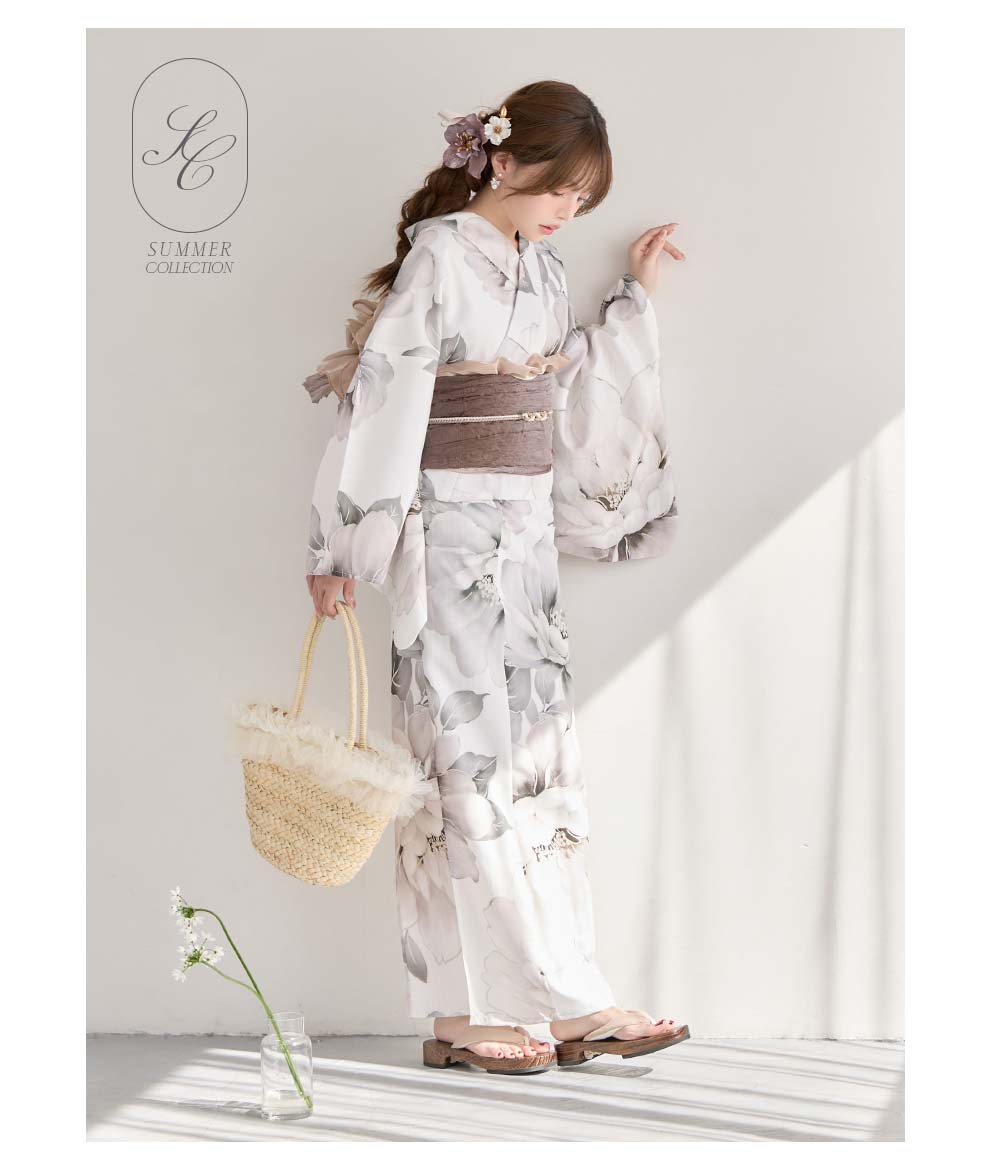 ちぃぽぽ(吉木千沙都)ちゃん着用 グレージュニュアンスピオニー浴衣4