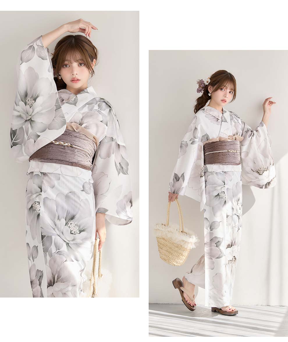 ちぃぽぽ(吉木千沙都)ちゃん着用 グレージュニュアンスピオニー浴衣5