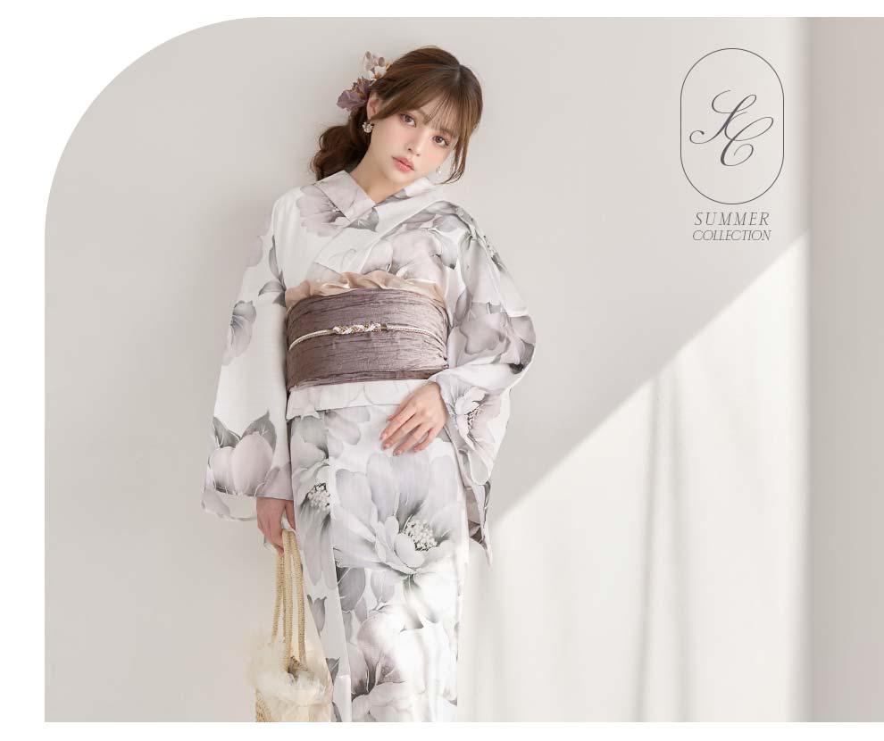 ちぃぽぽ(吉木千沙都)ちゃん着用 グレージュニュアンスピオニー浴衣6