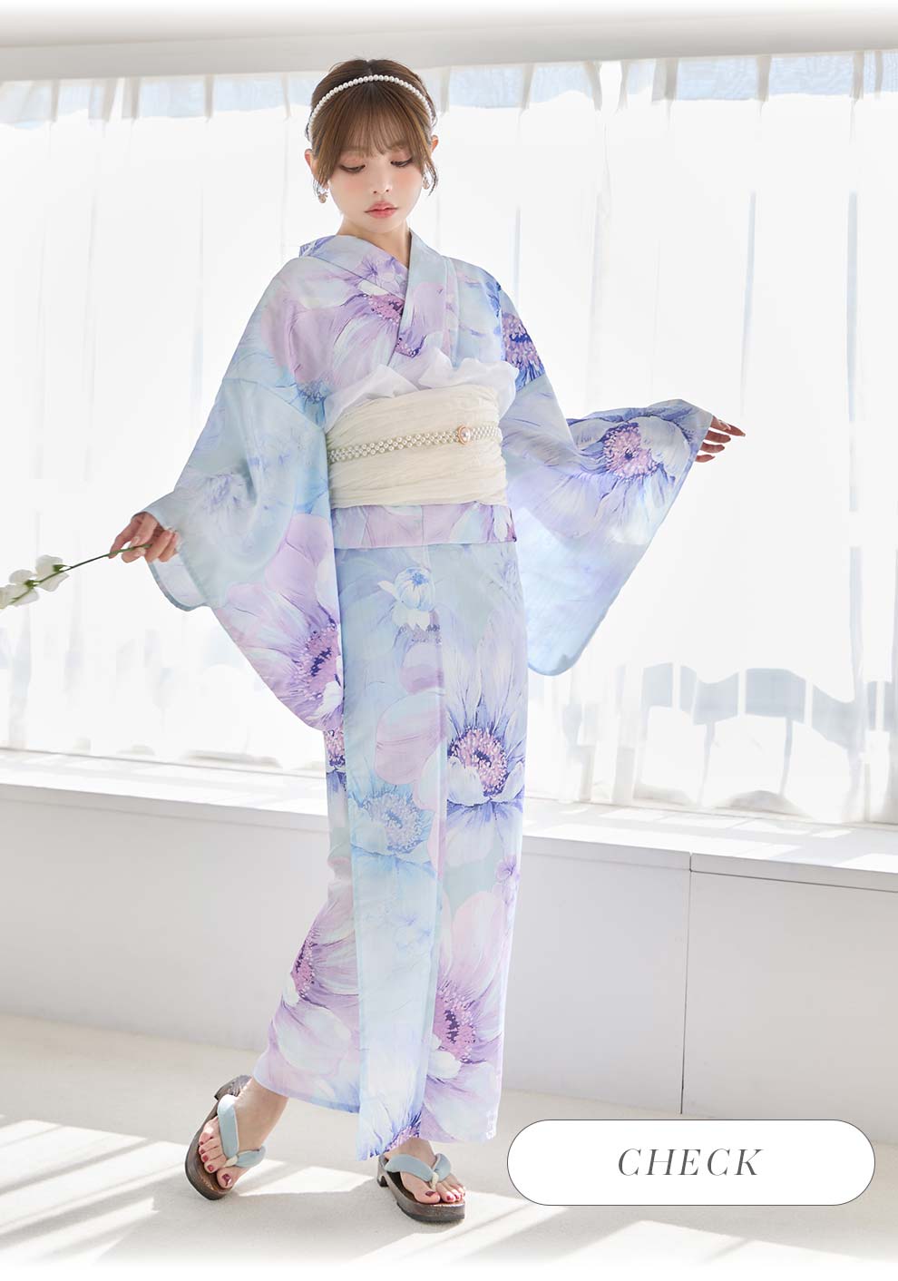 ちぃぽぽ(吉木千沙都)ちゃん着用 ニュアンスフラワーミント牡丹浴衣2