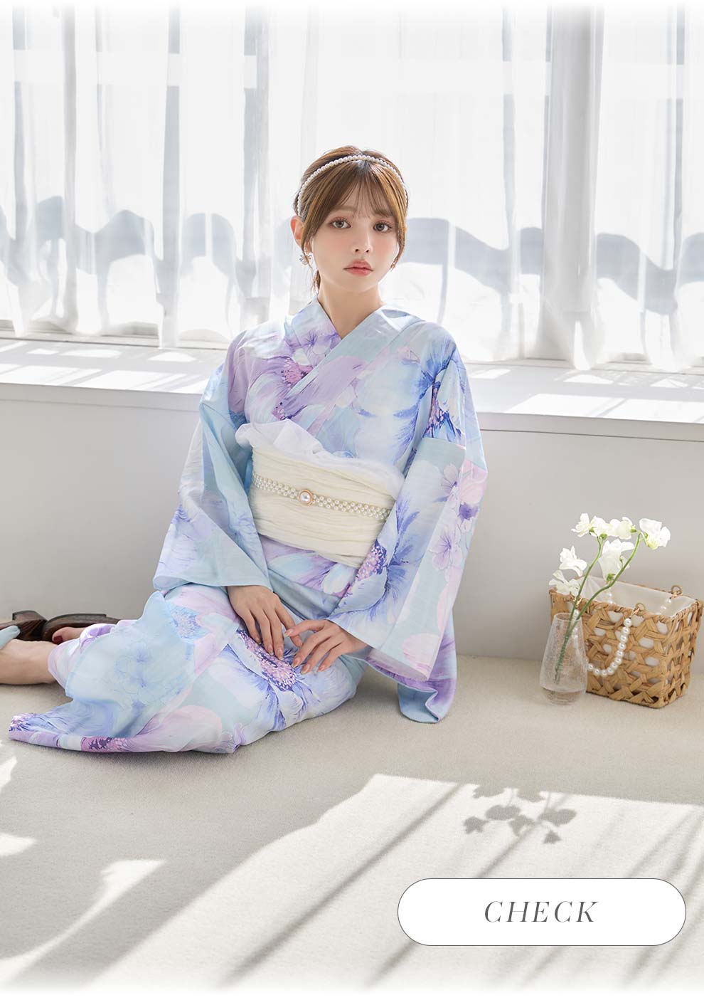 ちぃぽぽ(吉木千沙都)ちゃん着用 ニュアンスフラワーミント牡丹浴衣3