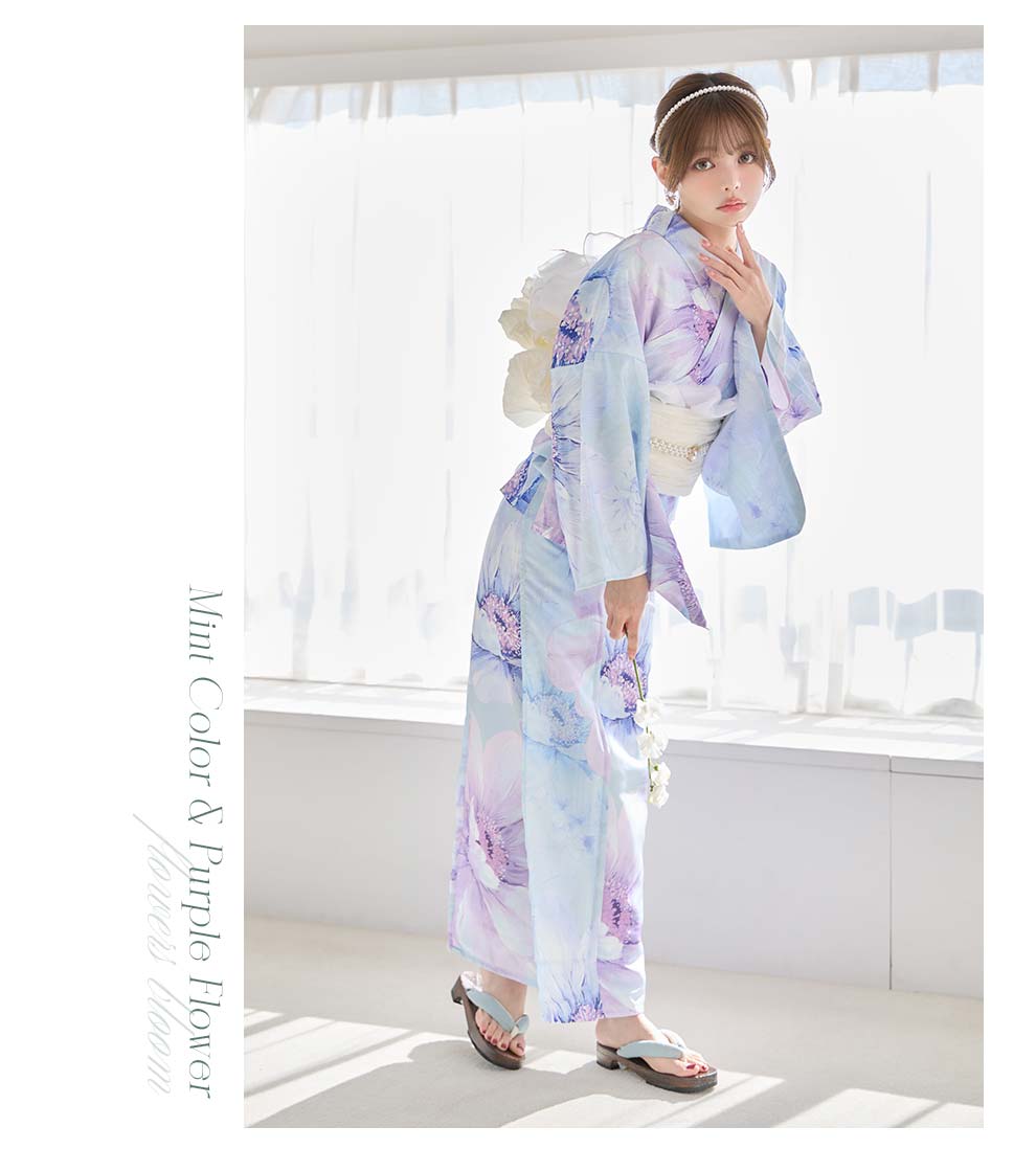 ちぃぽぽ(吉木千沙都)ちゃん着用 ニュアンスフラワーミント牡丹浴衣4