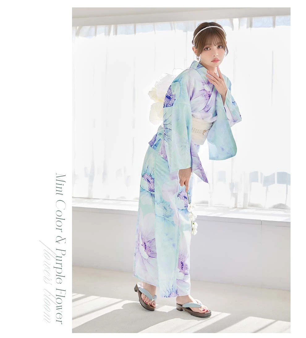 ちぃぽぽ(吉木千沙都)ちゃん着用 ニュアンスフラワーミント牡丹浴衣4