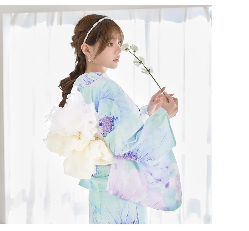 ちぃぽぽ(吉木千沙都)ちゃん着用 ニュアンスフラワーミント牡丹浴衣5