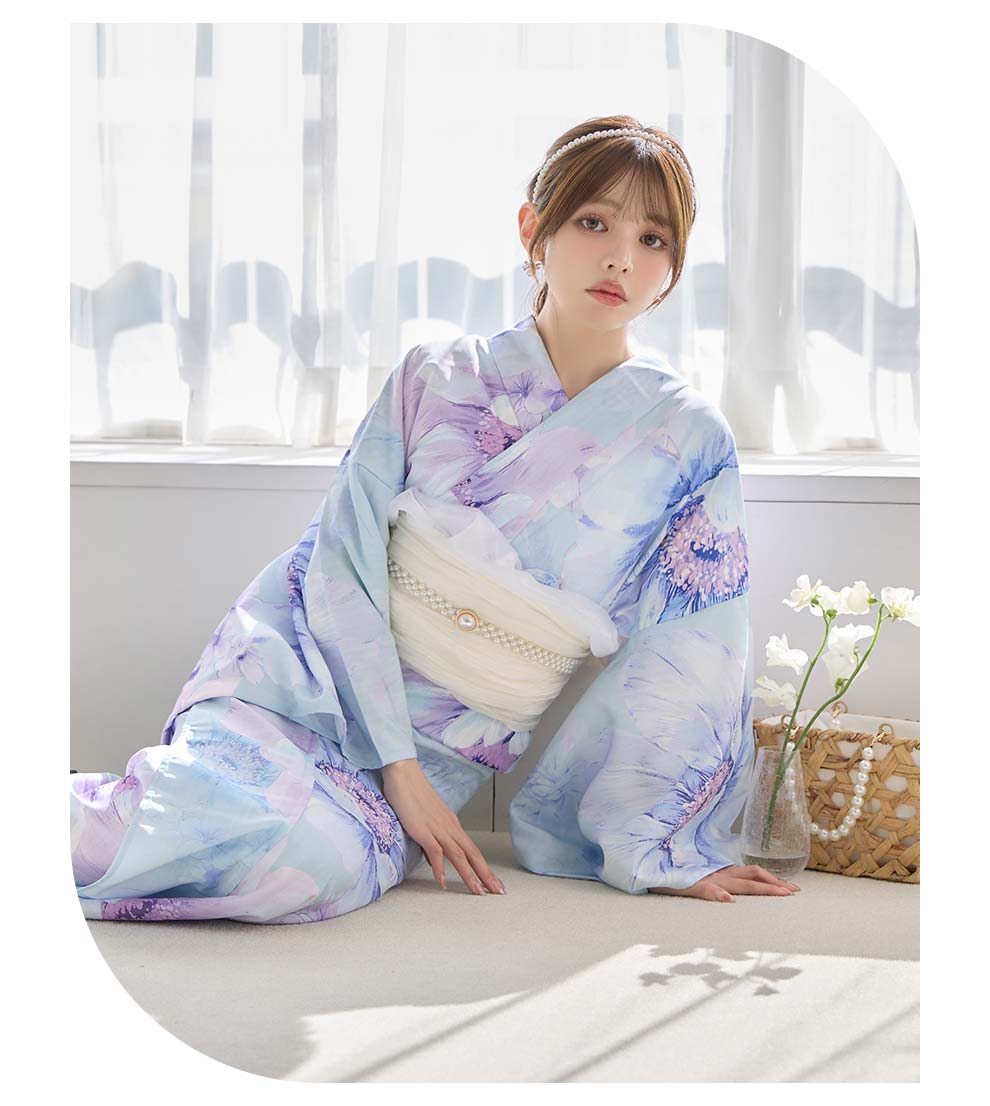 ちぃぽぽ(吉木千沙都)ちゃん着用 ニュアンスフラワーミント牡丹浴衣7