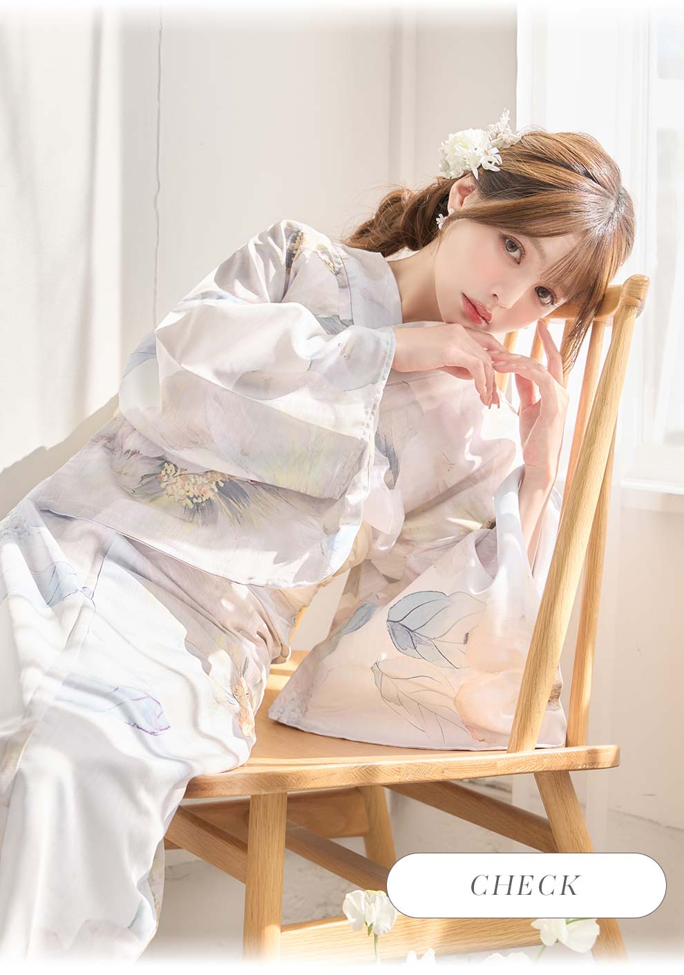 ちぃぽぽ(吉木千沙都)ちゃん着用 アイシーフラワー牡丹浴衣1