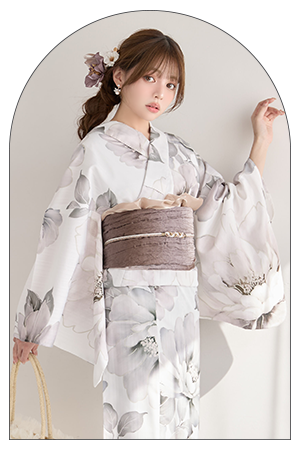 ちぃぽぽ(吉木千沙都)ちゃん着用 グレージュニュアンスピオニー浴衣をチェック