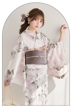 ちぃぽぽ(吉木千沙都)ちゃん着用 グレージュニュアンスピオニー浴衣をチェック