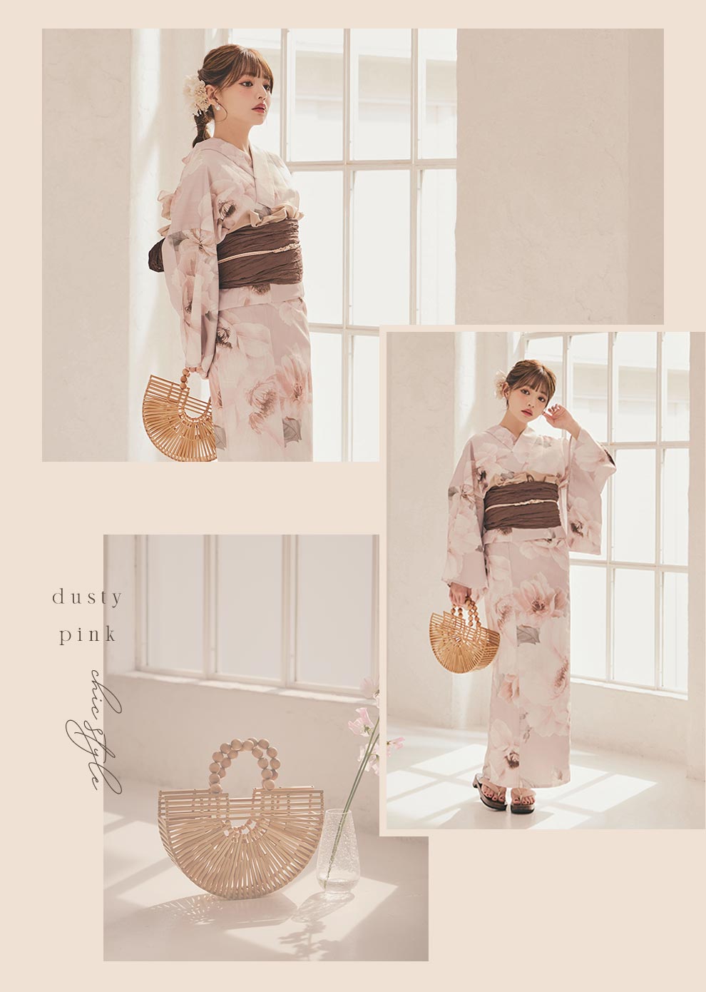 ちぃぽぽ(吉木千沙都)ちゃん着用 ソフトピンクブロッサム浴衣2