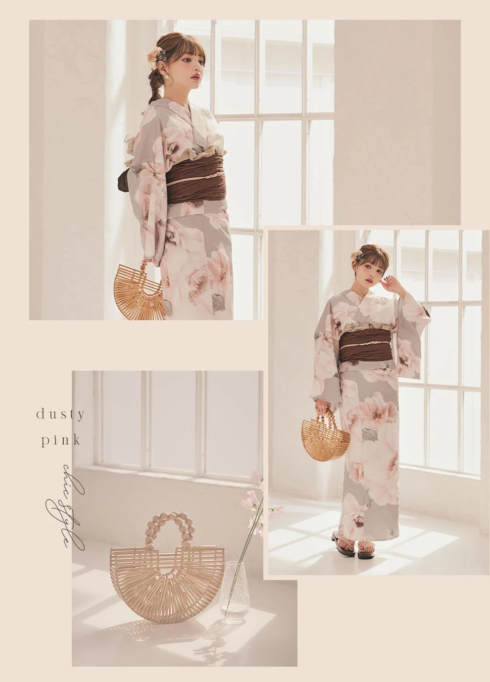 ちぃぽぽ(吉木千沙都)ちゃん着用 ソフトピンクブロッサム浴衣2