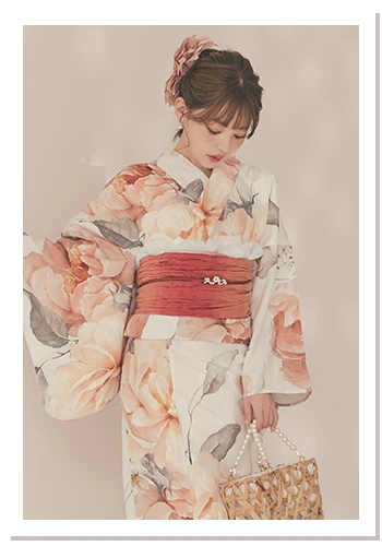 ちぃぽぽ(吉木千沙都)ちゃん着用 アプリコットピンク牡丹浴衣をチェック