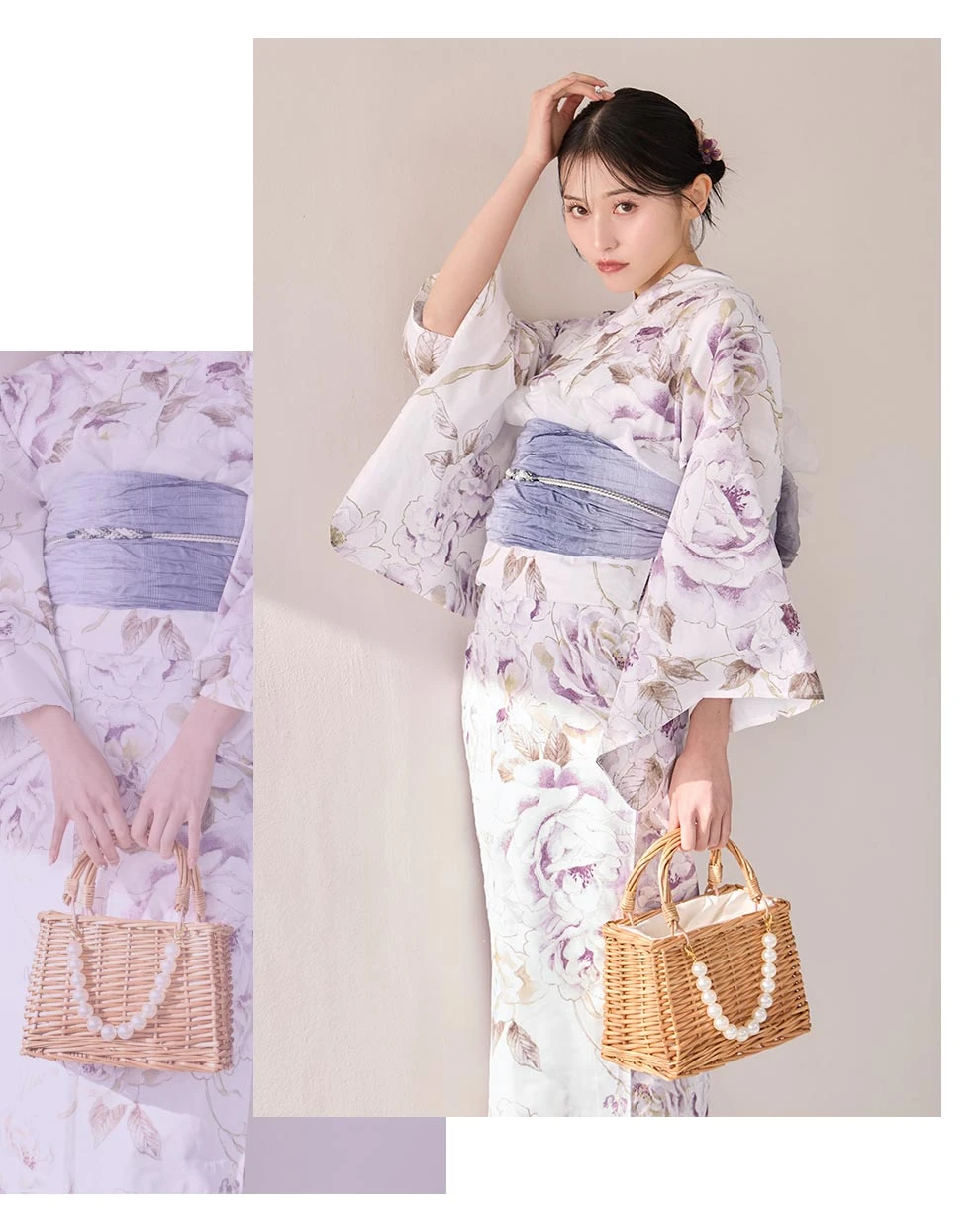 吉井美優さん着用 藤霞のアンティークローズ浴衣2