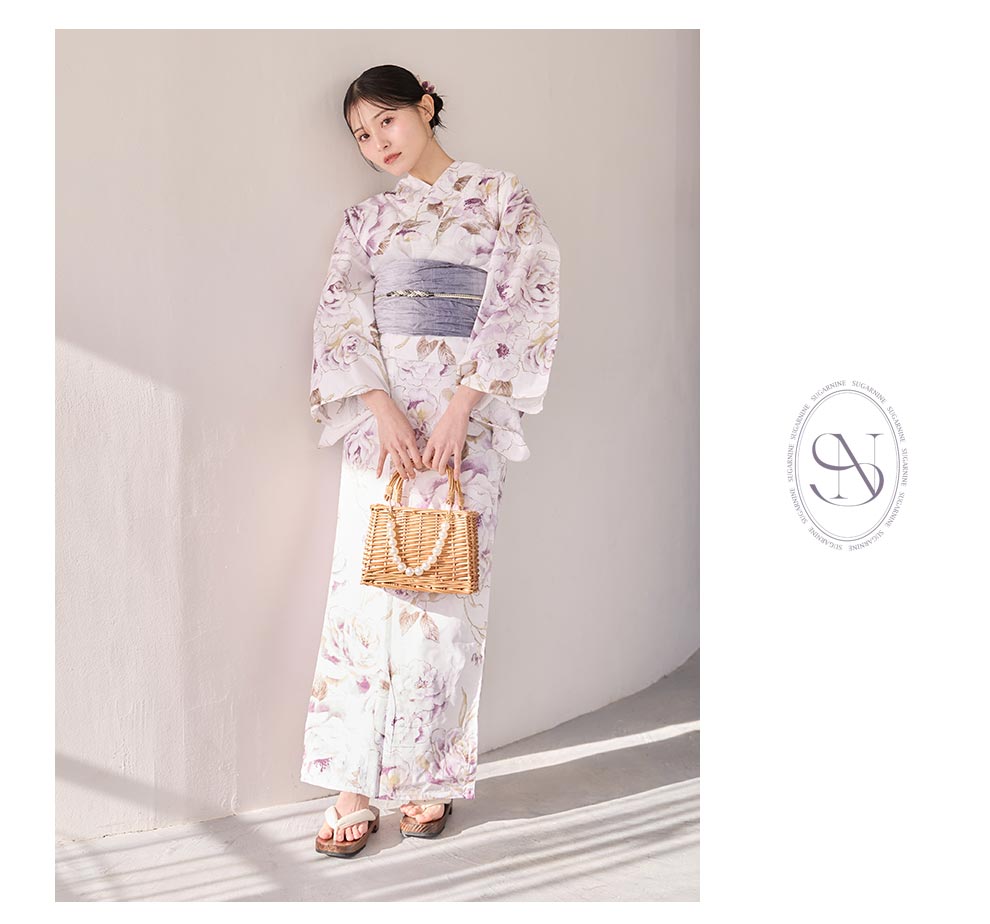 吉井美優さん着用 藤霞のアンティークローズ浴衣3