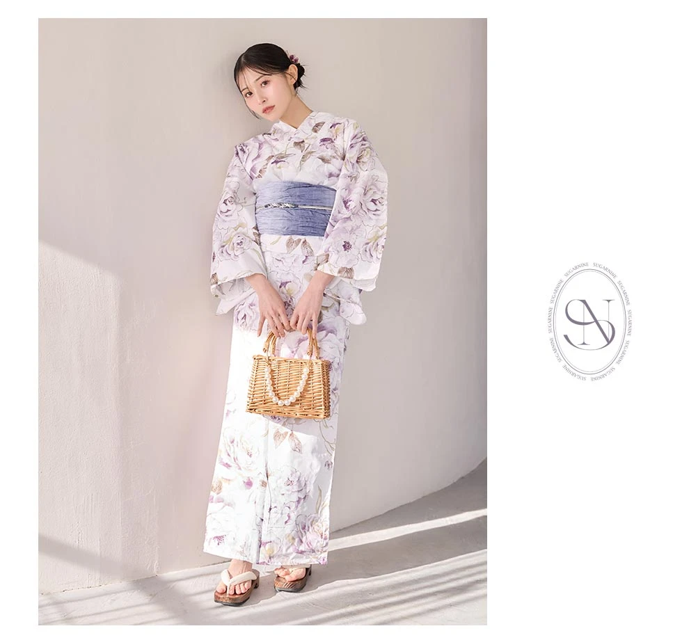 吉井美優さん着用 藤霞のアンティークローズ浴衣3