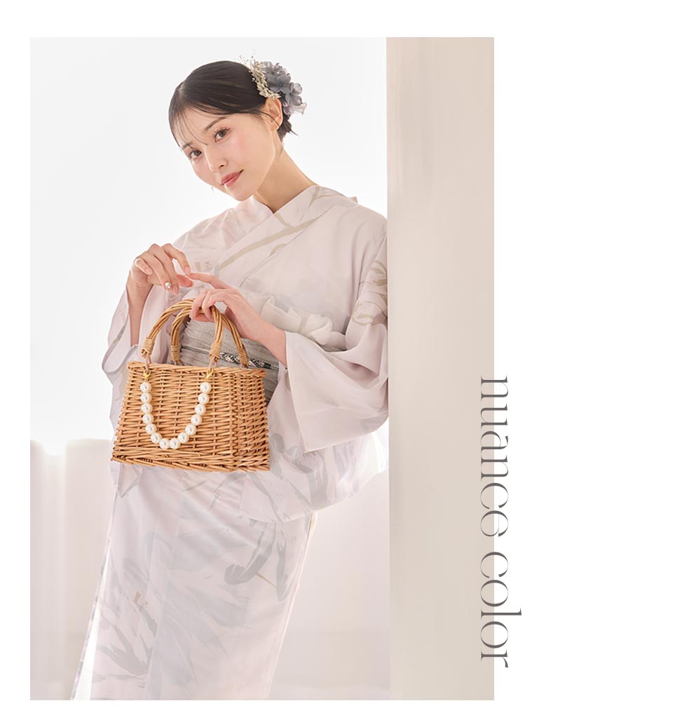 吉井美優さん着用 ニュアンスフラワーホワイト浴衣2