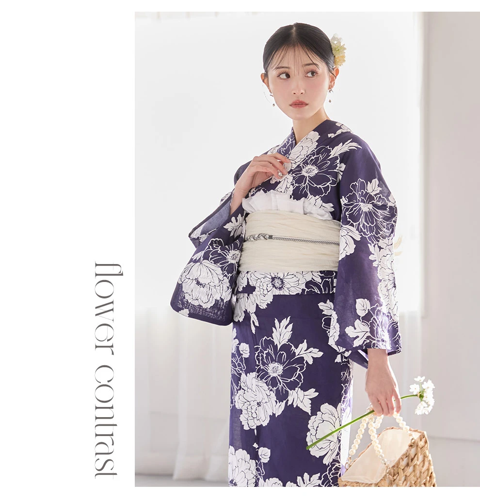 吉井美優さん着用 スタイリッシュ牡丹モダン浴衣3