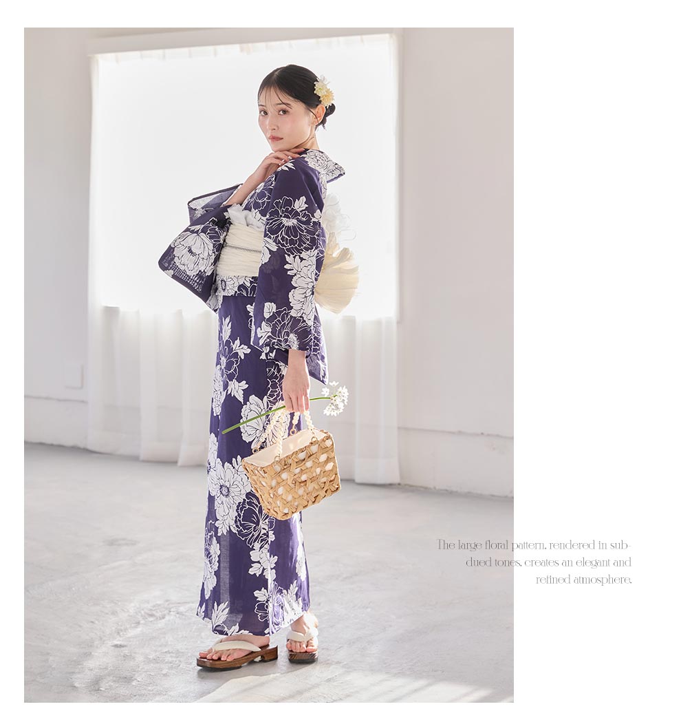 吉井美優さん着用 スタイリッシュ牡丹モダン浴衣4