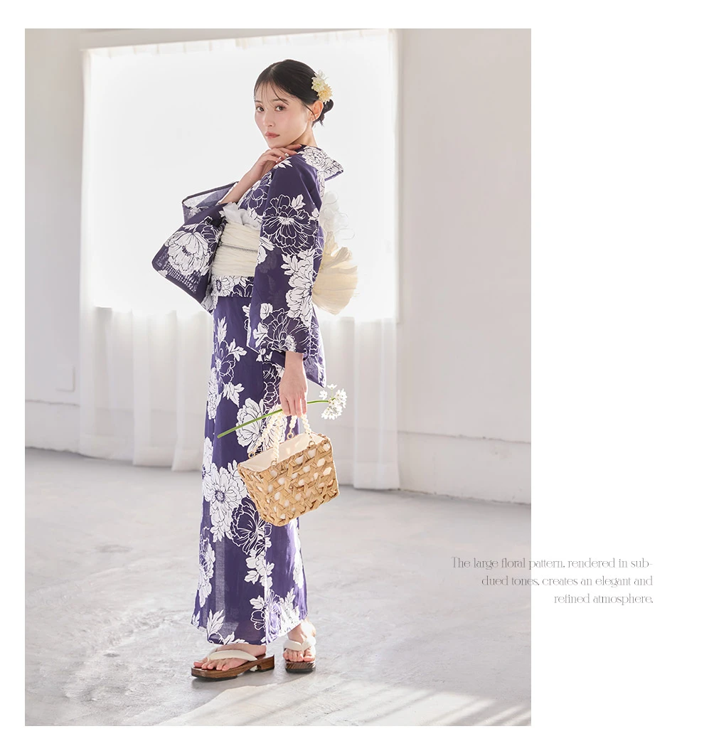 吉井美優さん着用 スタイリッシュ牡丹モダン浴衣4