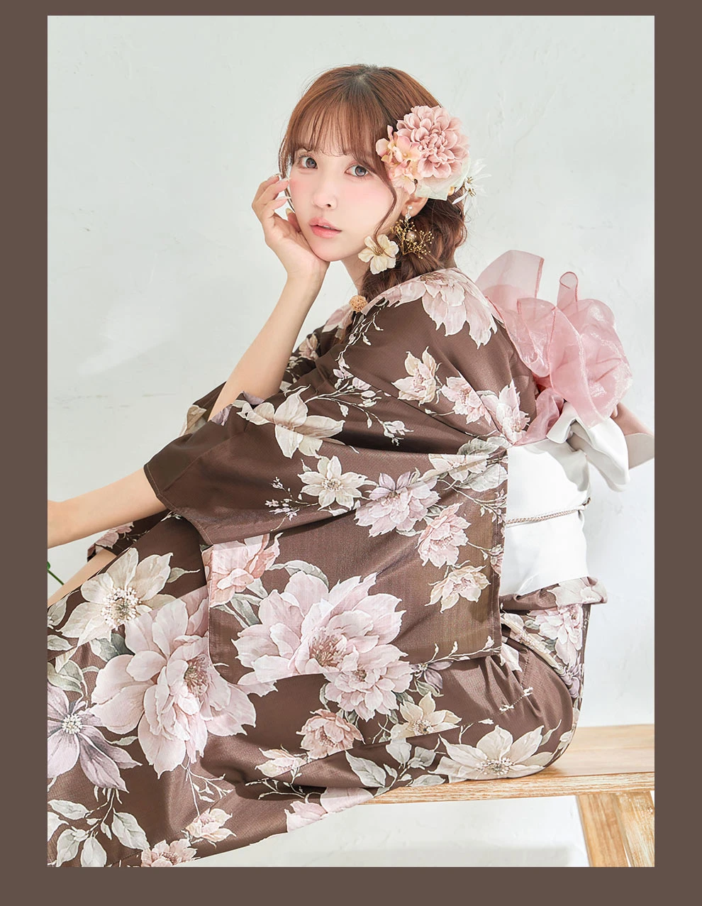 三上悠亜ちゃん着用ミストレアスコラボ浴衣 ブラウン7