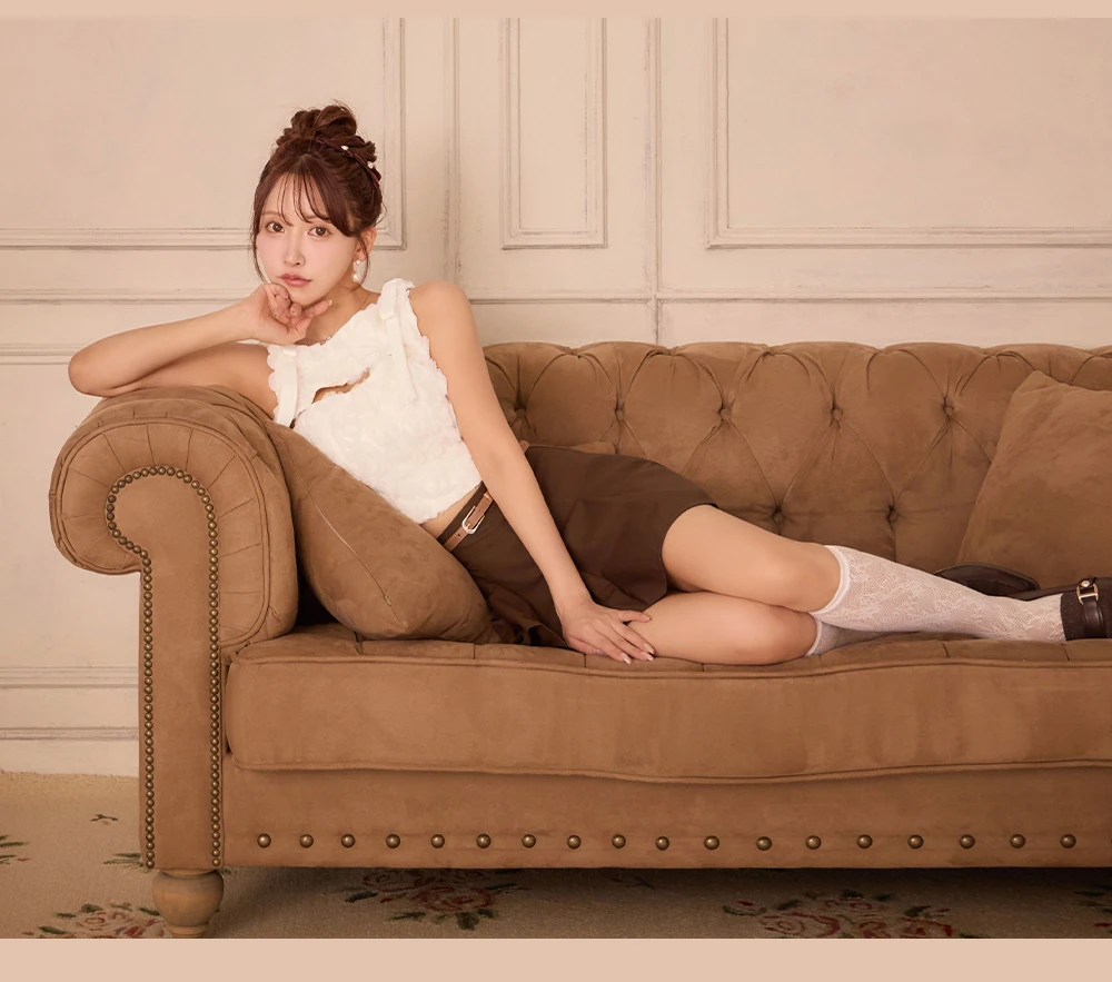 【ROBE de FLEURS/ローブドフルール】フラワーレース/ リボン/ フレア/ セットアップ/ ミニドレス/ キャバドレス3