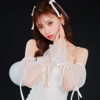 AOC3813/ 【an /アン】2way/ シフォンスリーブ/ ビジューショルダー/ フロントジップ/ チェーンパイピング/ タイト/ ミニドレス/ キャバドレス2
