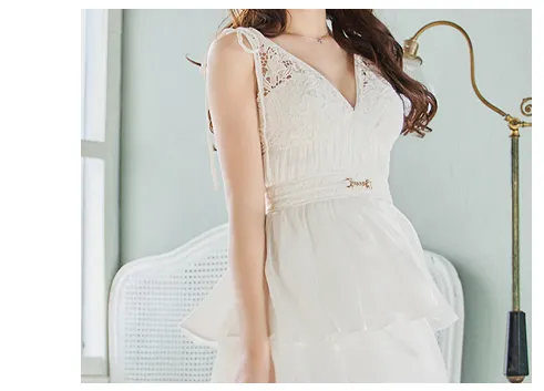 【DEA.by ROBE de FLEURS/ディアバイローブドフルール】ティアード/ シフォンレース/ フレア/ ロング/ ワンピース/ ミモレ丈/ ミディアムドレス/ キャバドレス