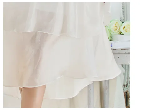 【DEA.by ROBE de FLEURS/ディアバイローブドフルール】ティアード/ シフォンレース/ フレア/ ロング/ ワンピース/ ミモレ丈/ ミディアムドレス/ キャバドレス