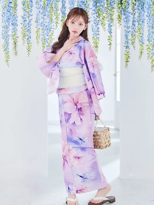 パステル水彩フラワーアンニュイ浴衣3